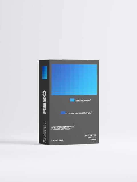 RESO skincare product packaging on a white background