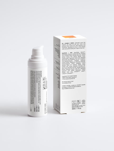 Skincare product with packaging on a white background