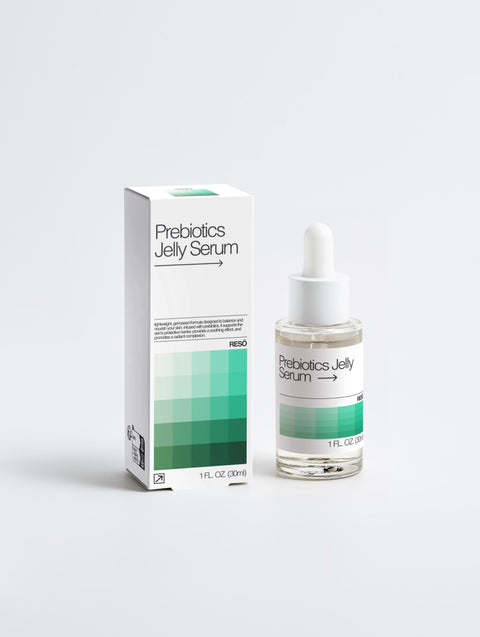Prebiotics Jelly Serum packaging and bottle on a white background